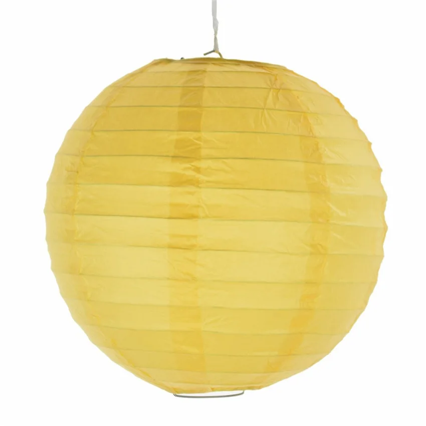 10 шт. 25 см Золотой Круглый Китайский бумажный фонарь на день рождения Свадебный декор подарок ремесло DIY Розничная - Цвет: Yellow