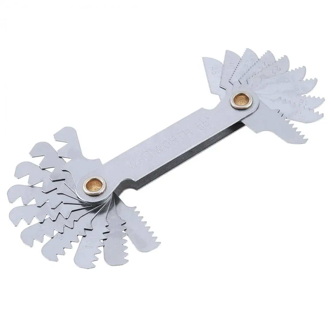 Screw Pitch Gauges 55/60 Degree Metric Inch Thread Plug Gauge Gear Tooth Measuring Carbon Steel Center Measurement 20 Blades