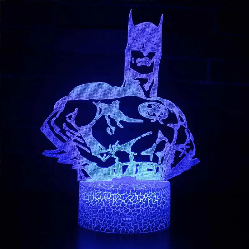 Новинка года Лига мира 3D светодиодный DC принт Бэтмен свет ночник настольная лампа 7 цветов Изменение USB rgb контроллер игрушка детский подарок