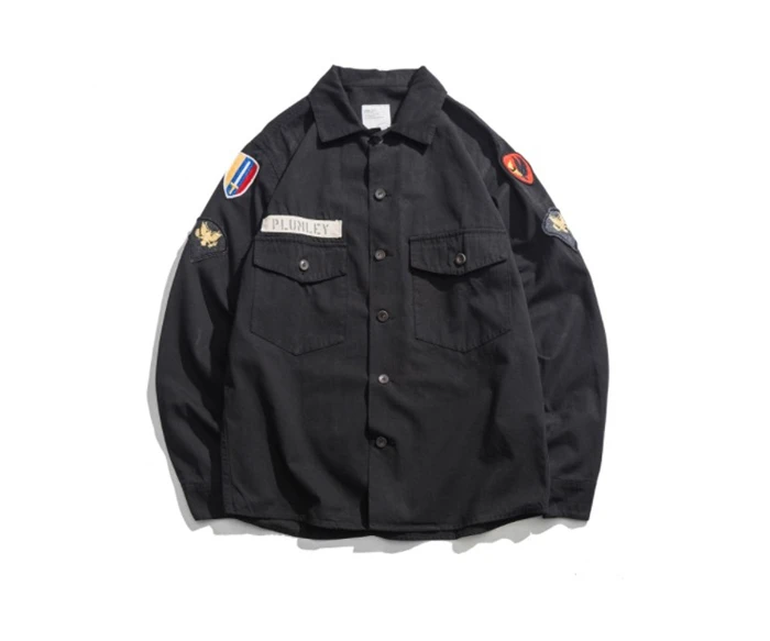 Американский с длинным рукавом Для мужчин куртка весна и осень FashionTren Ретро Военная Ветер мульти карман куртка с длинными рукавами DS50328 - Цвет: Black