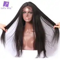 Luffy 250 Density Pre Plucked 5*4.5 Silk Base Lace Front Wigs Human Hair Glueless Brazilian Natural Yaki Straight Remy Hair