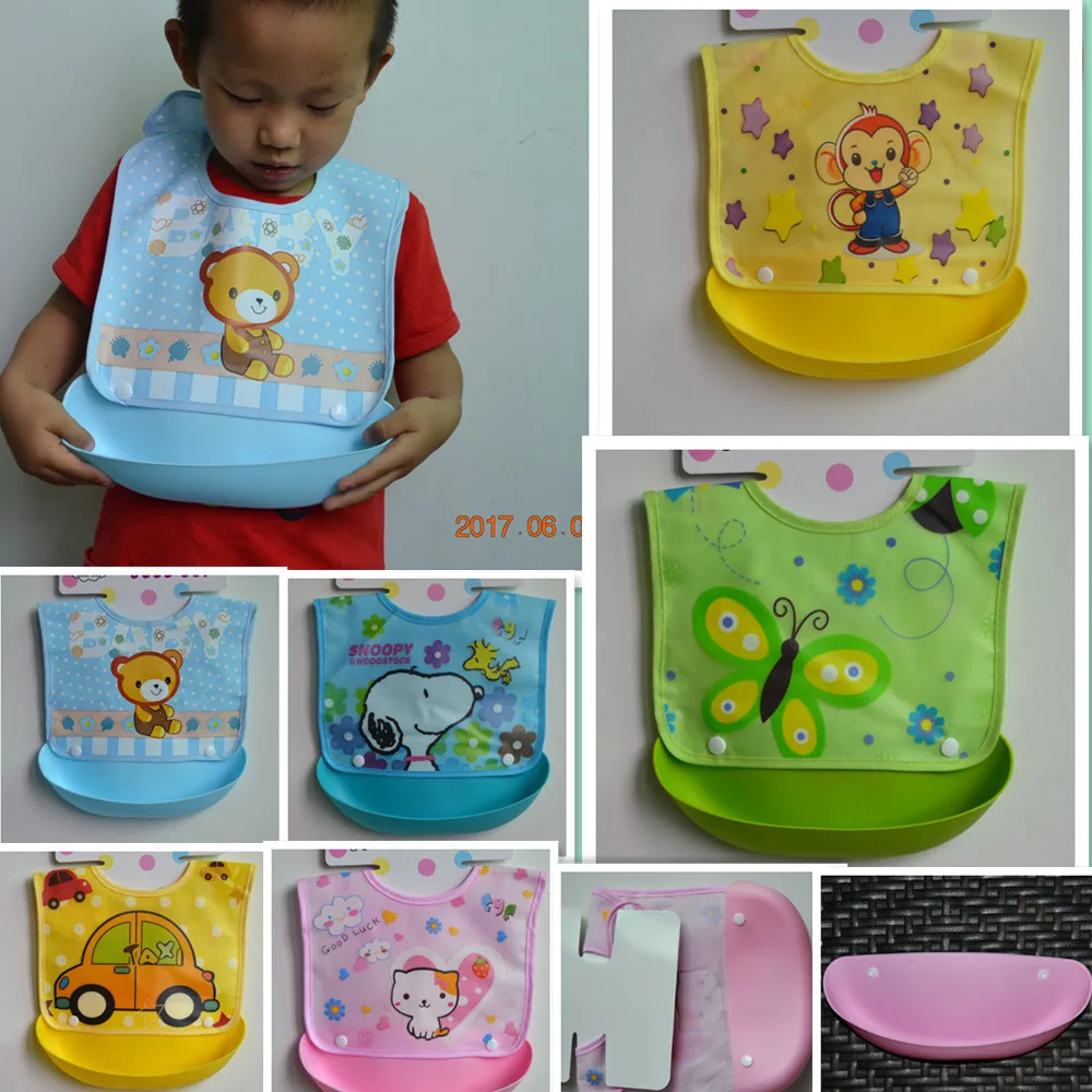 

Detachable Baby Bibs Waterproof Feeding Apron Burp Cloths Infant Toddler Kids Reusable Boy Girl Silicone Bib 0-3 Years
