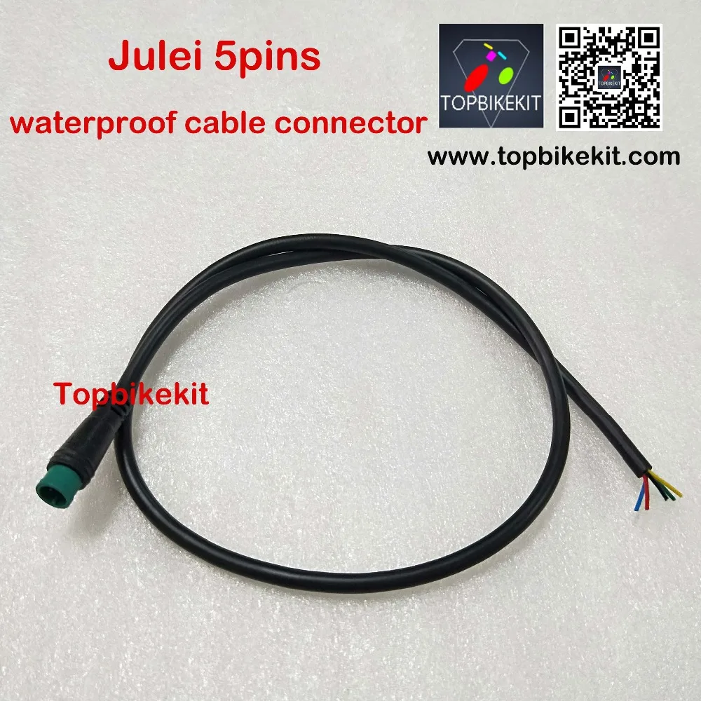 

2pcs Julei 5pins waterproof cable connector for ebike display KT LCD3 LCD8H LCD8S 49cm ebike parts ebike extend cable