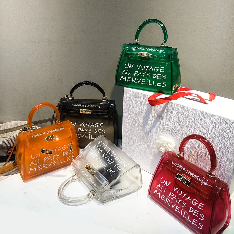 

5 Color Clear Transparent Shoulder Messenger Bags Women Purses and Handbags Sac A Main