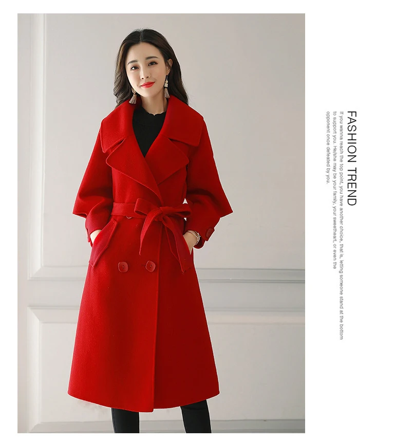 KMETRAM шерстяное пальто Женская куртка осенне-зимняя куртка женские корейские красные длинные пальто и куртки женские Abrigo Mujer MY2288