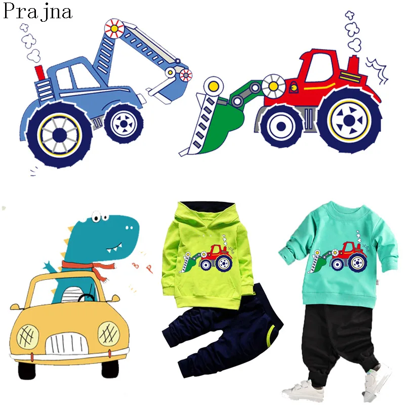 

Prajna Printable Heat Transfer Vinyl PVC Car Tractor Dinosaur Patch Badge Thermal Transfer Iron On Transfers For Clothes Stripes
