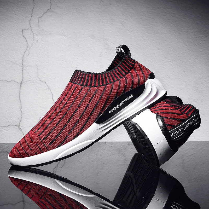 

Hemmyi Slip-On sock msouth male sneakers 2018 New breathable hard-wearing men's casual shoes