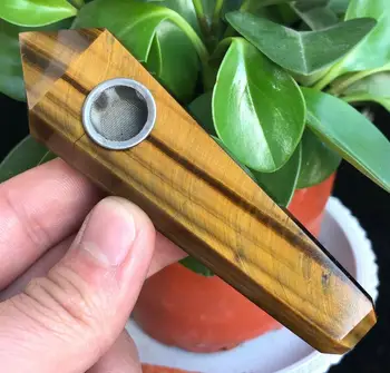 

Natural Tiger Eye Rock Crystal Cigarette Holder Smoking Pipe Reiki Healing