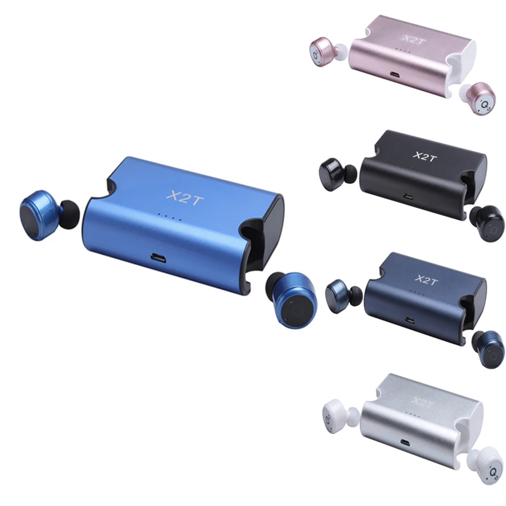 

X2T Bluetooth Earphone True Wireless Earbuds Dual Bluetooth V4.2 Headphones Stereo Mini Headset with Charging Case