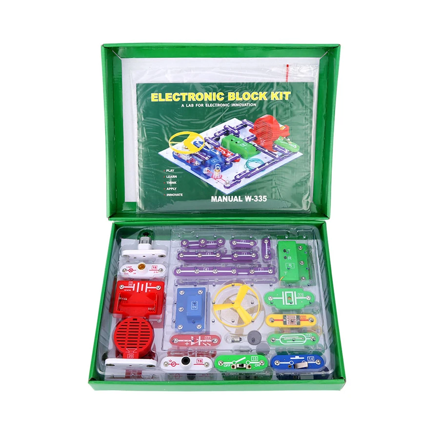 

Smart Electronic block kit educational appliance science toys,355 assembling methods Circuits Variable speed fan FM radio test