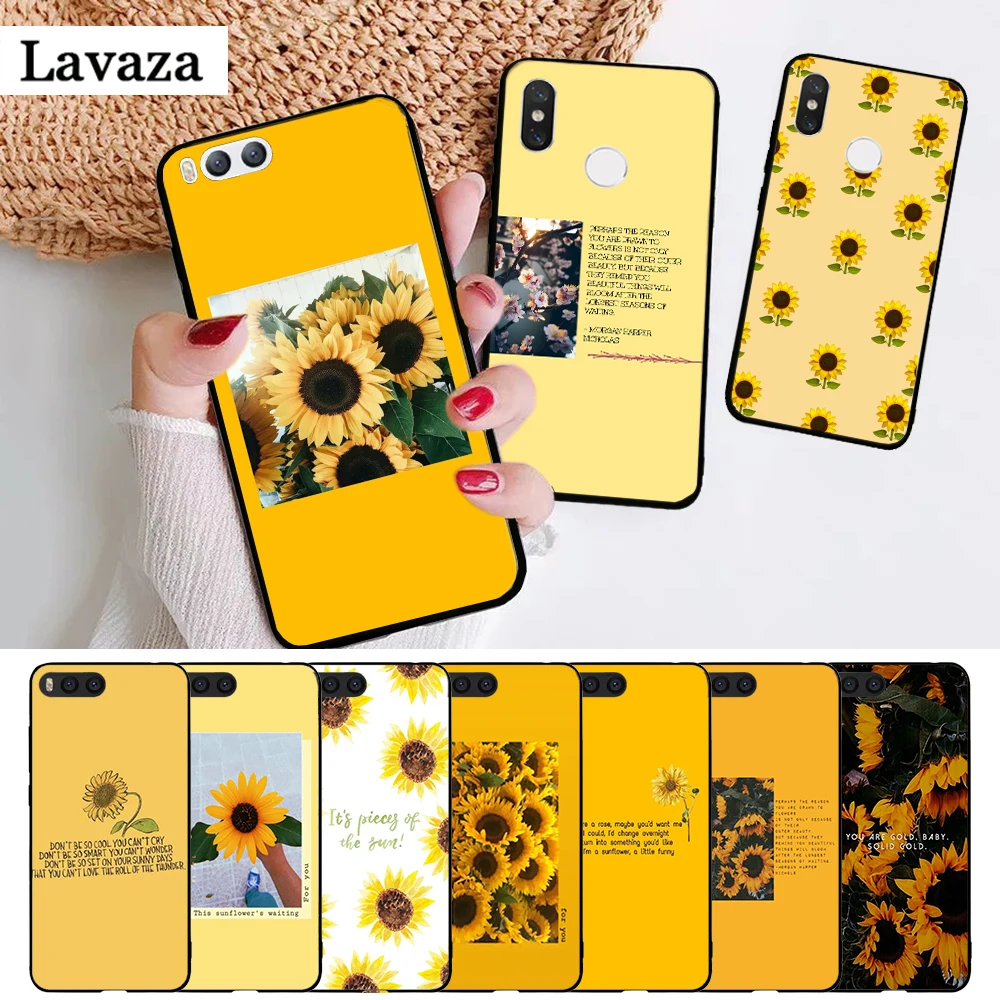 

Lavaza Beauty Yellow Sunflower Silicone Case for Xiaomi MI 5X 6 6X 8 9 SE 9T Pro CC9E CC9 A3 F1 A1 A2 Lite MAX 3