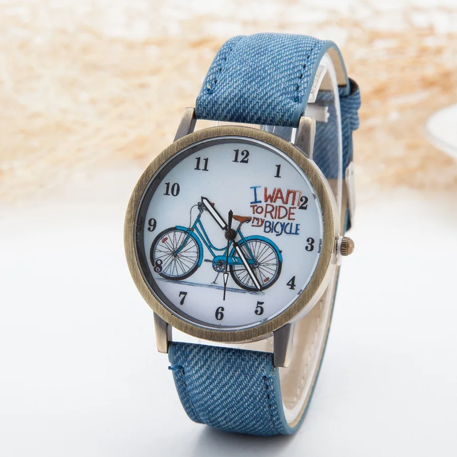 Hot Vintage Jeans Strap Watch For Women Leather Bike Watch Fashion