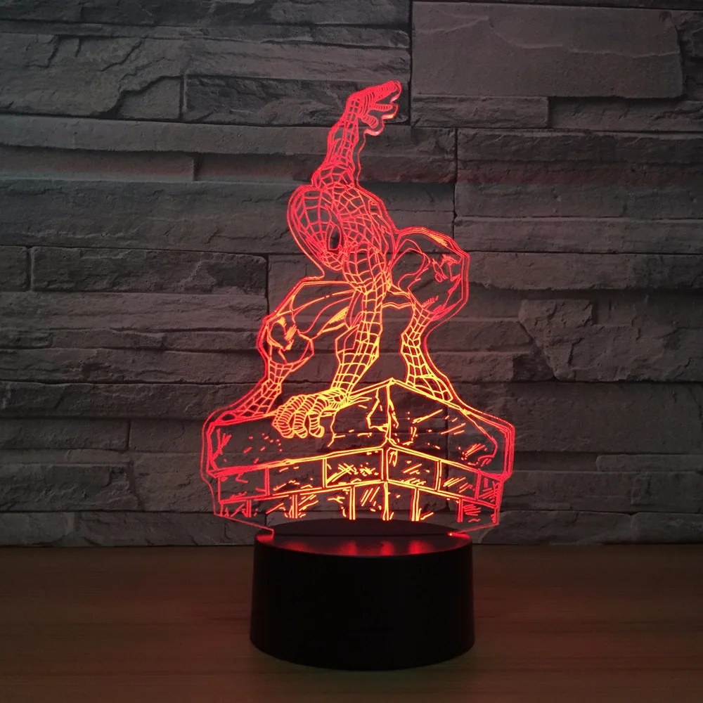 

Spider-man 7 Color Led Night Lamps For Kids Touch Led Usb Table Lampara Lampe Baby Sleeping Nightlight Drop Ship
