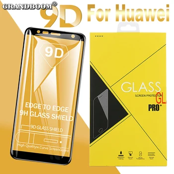 

100pcs 9D Curved Full Cover Tempered Glass For Huawei Honor V20 20 20i 10 Lite 9S 9E 8S 8X Max HD Anti-Scratch With Yellow Box