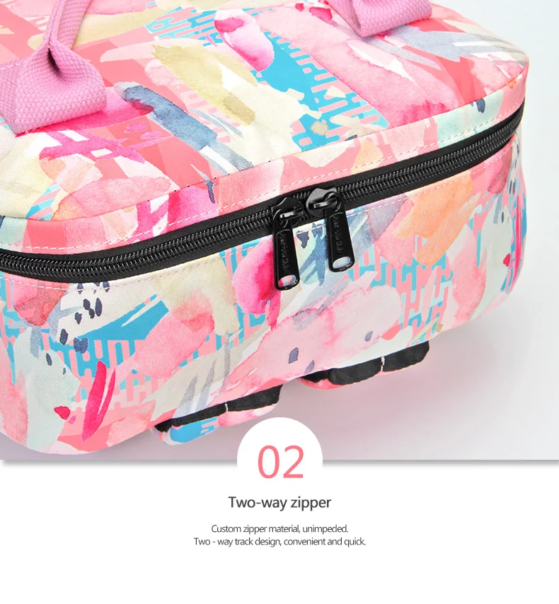 Холщовый женский рюкзак, школьный рюкзак с милым принтом, школьная сумка, рюкзак для девочек-подростков 14 15,6 дюймов, сумка для ноутбука, розовая, водонепроницаемая