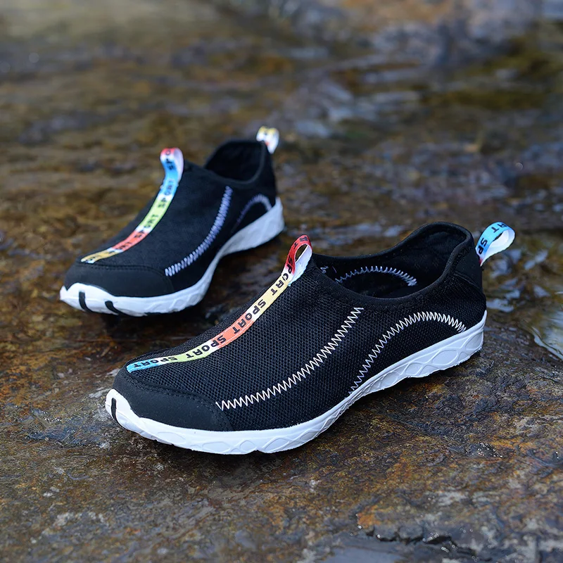 Bjakin/пляжная водонепроницаемая обувь из сетчатого материала; быстросохнущая пляжная обувь; женские и мужские спортивные кроссовки; спортивная обувь для воды
