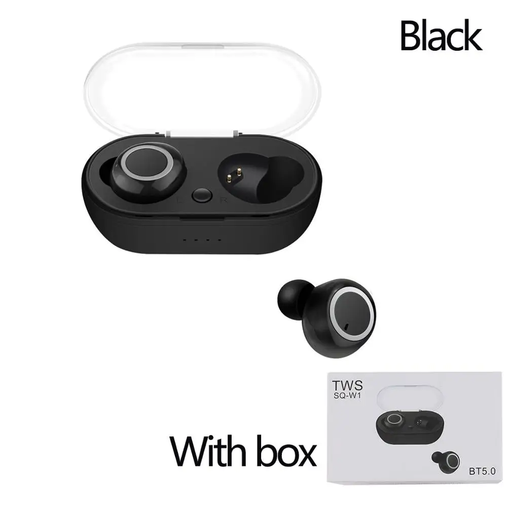 Беспроводные Bluetooth спортивные гарнитуры длительным временем ожидания удобные беспроводные Bluetooth высокое качество звука зарядка легко носить с собой - Color: Black with box