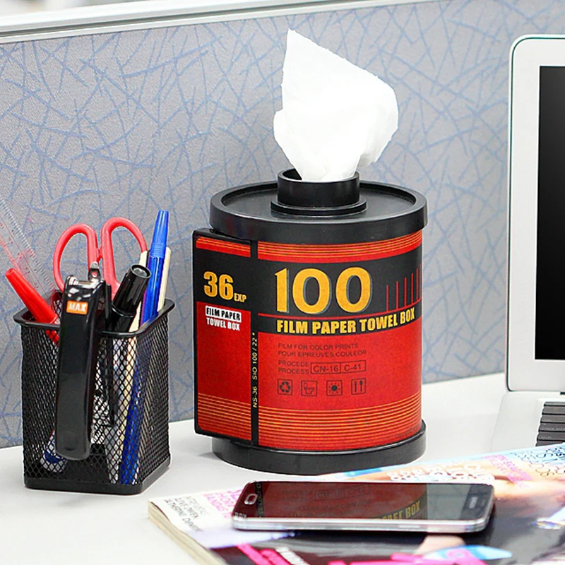 

Creative Film Tissue Box with Cover Pumping Paper Towel Tube for Home Car Tissue Case Box Container Towel Napkin Paper Box