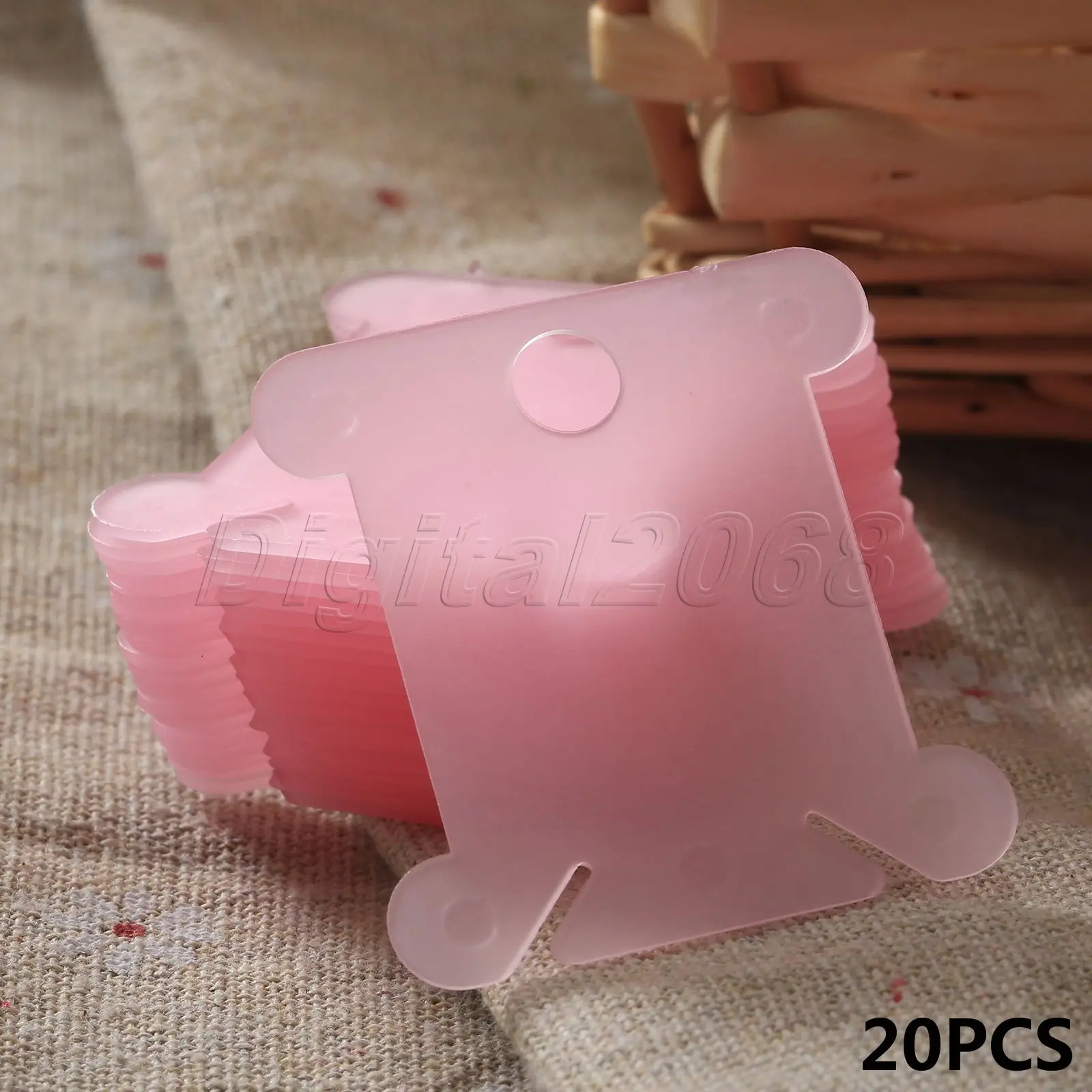 

20Pcs/Set Pink Vogue Plastic Winding Plate Thread Bobbin Storage Holder Coiling Spool Plate Embroidery Cross Stitch Craft Tool
