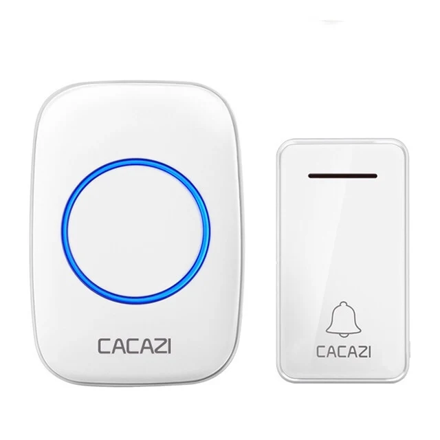 White 1x1 CACAZI FA10 водонепроницаемый автономный беспроводной дверной звонок 200 м ЕС Австралия Великобритания США штекер умный дверной звонок Кнопка 1 2 приемника без батареи - Цвет: White 1x1