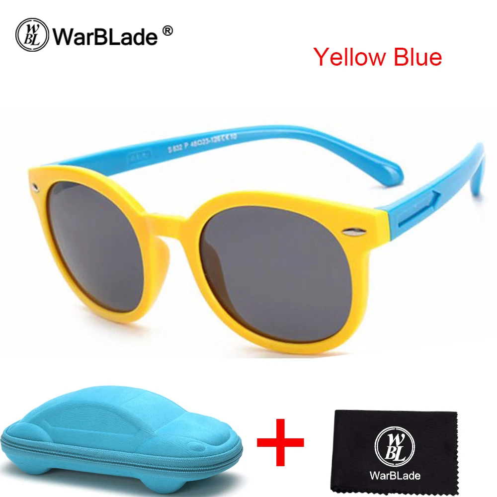 Езда на велосипеде Детские поляризованные солнцезащитные очки для детей детские летние уличные очки TAC TR90 для мальчиков и девочек, лидер продаж, Специальное предложения безопасный солнцезащитные очки с футляром - Цвет: yellow blue
