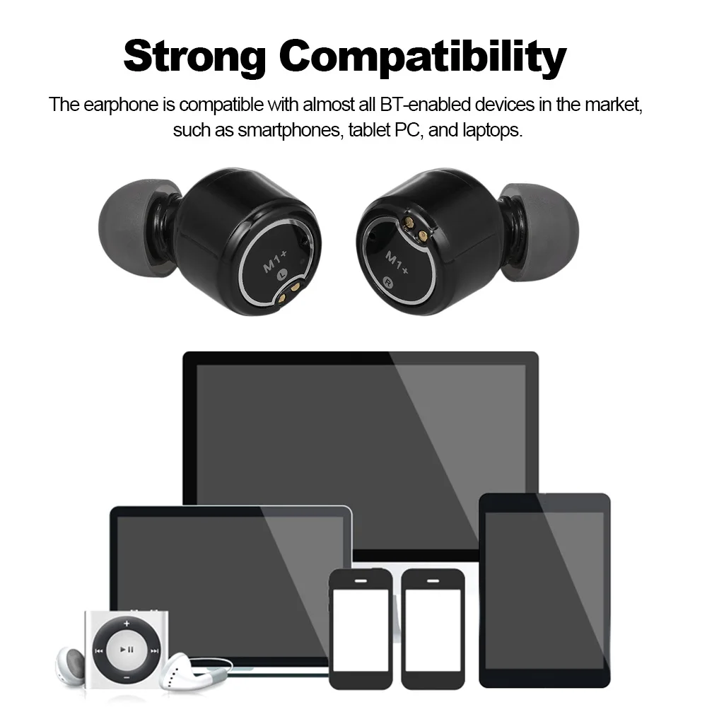 M2 + TWS Bluetooth 5 0 наушники стерео беспроводные HIFI Звук спортивные громкой связи