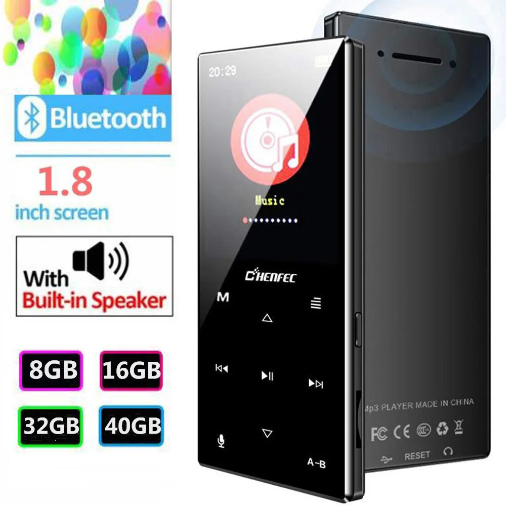 MP3 плеер Bluetooth 4 2 с металлической сенсорной кнопкой музыкальный 8 ГБ/16 ГБ/32 ГБ/40 ГБ