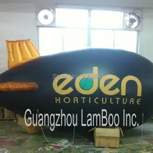 Новые надувные 4 м длинные черные дирижабль с золотыми крыльями/DHL надувной дирижабль Zeppelin для рекламы