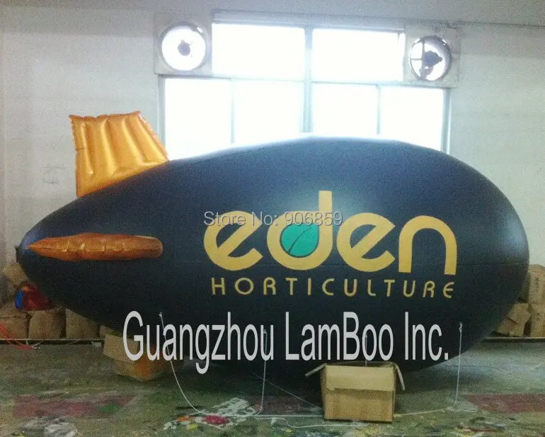

Newest Inflatable 4m Long Black Airship with Golden Wings/DHL FREE Shipping Inflatable Blimp Zeppelin for Advertising