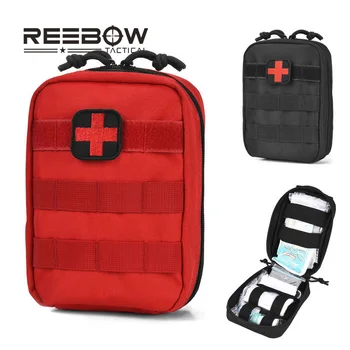 

Utility First Aid IFAK Bag Only Molle Emergency Medical EMT Pouch Military Outdoor Life-saving Pack Travel Hunting Red Black