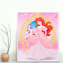 Princess Series 25*30cm Wooden Frame Mosaic 3D Puzzles For Children Pretty Girl Toys Handmade Learning DIY Gifts K054
