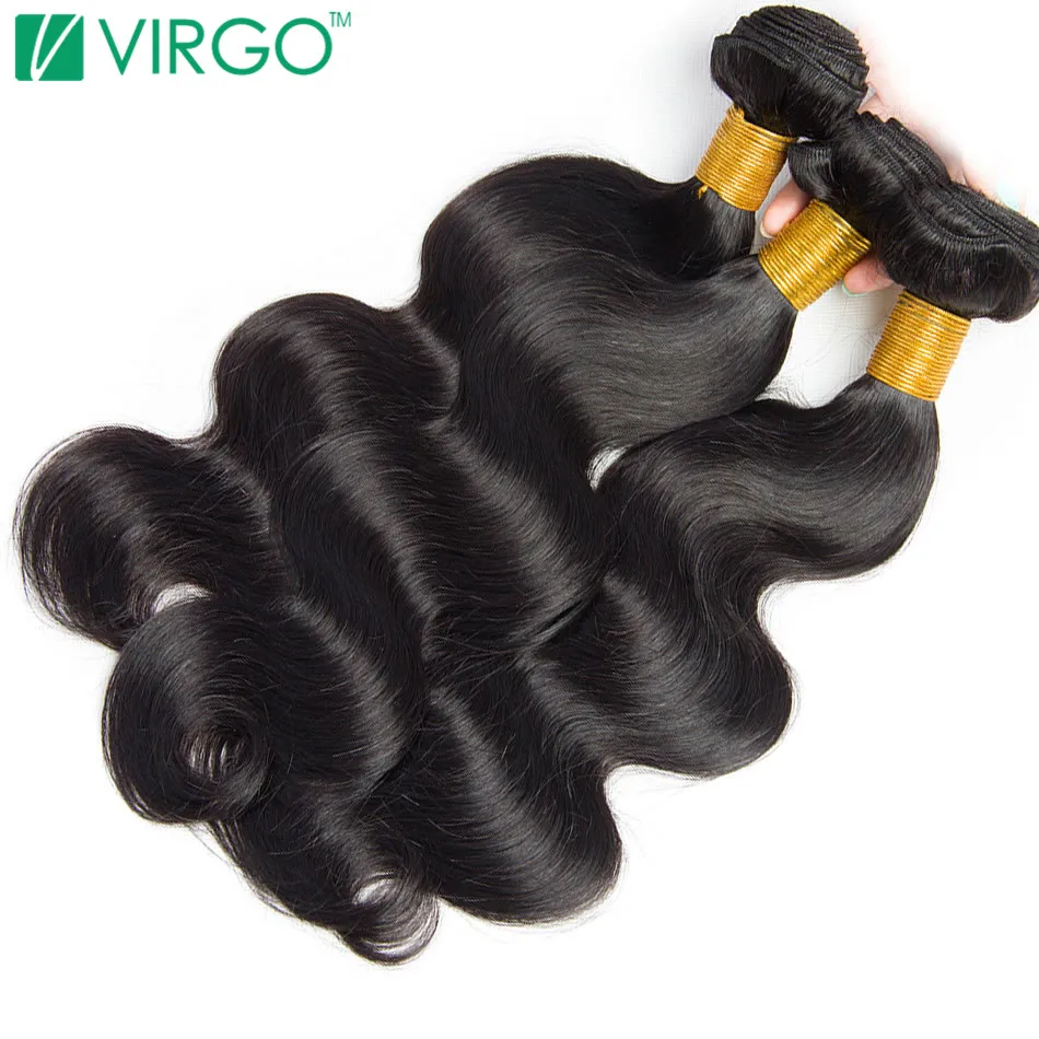 Body Wave Bundles Indian Human Hair Weave Bundle 1 / 3 / 4 Bundles Virgo Non Remy Hair Extensions Natural Color Can Be Restyled