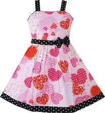 Sunny Fashion Filles Rose Cœur Imprimer Arc Attacher Partie