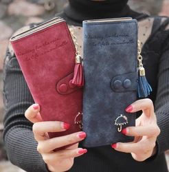

2015 New Arrival High Quality Suede PU Leather Carteira Billeteras Pochette Women Wallets Ladies Purse Women Portafoglio