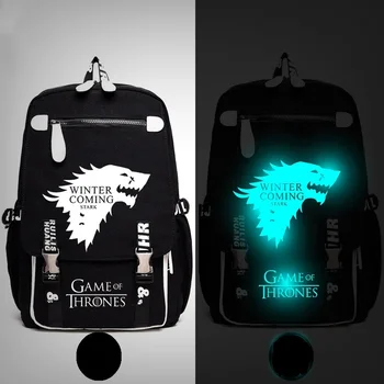 

Game of Thrones Fashion Stark Growing Strong Backpack Messenger Luminous Book Bag School Travel Bags Anime Gift