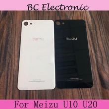 Original Battery Case for Meizu U10 5.0″ Meizu U20 5.5 inch Back Door Cover Cases+Adhesive Strips black white in stock
