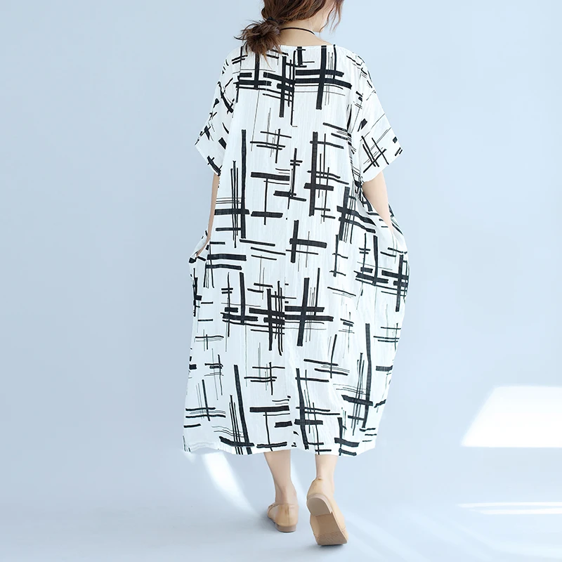 Женское длинное платье с рукавами летучая мышь Vestido 3XL 4XL 5XL 6XL 7XL летнее свободное