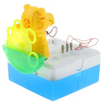 

DIY Assembled Bubble Machine Kit Physics Experiment Science Learning Educational Toys Birthday Gift for Children Kids