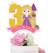 Блонд принцесса торт Топпер тема принцесс торт Топпер вечерние поставки дети день рождения украшения детский душ индивидуальный заказ