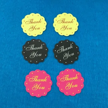 

Free Shipping 600PCS/Lot 3 cm Retangle Scalloped "thank you" three colors Paper Labels Sticker Seal For Gift /Bake/Box/Jewelry