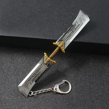 

New Avengers Endgame Thanos New Weapons Double-edged Sword Keychain Cosplay Jewelry Metal Accessories Keyring
