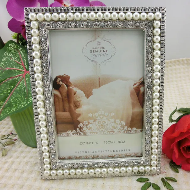 Silver Pearl Wedding Metal Photo Frame 5x7 inchesin Frame from Home
