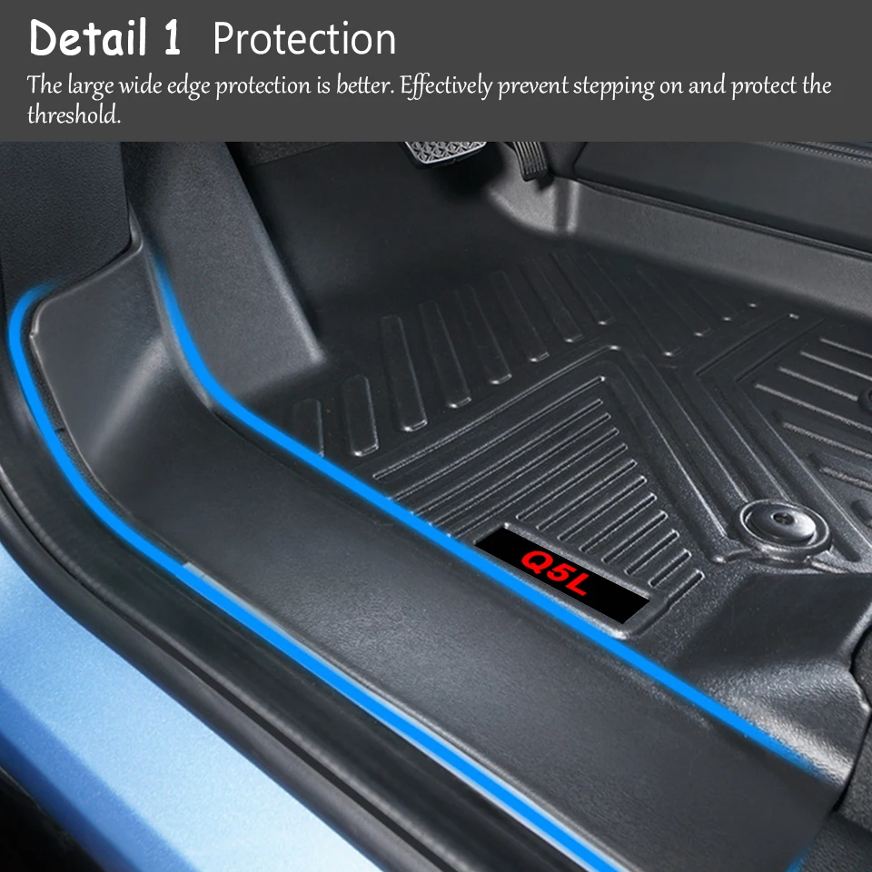 Новинка TPE пользовательские автомобильные коврики для Audi Q5 FY Q5L Audi Sline аксессуары накладки для ног Автомобильный Ковер Стайлинг
