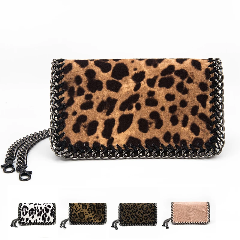 

2019 New wild small square bag Leopard Bags Handbag clutch female Messenger chain bag mini fashion shoulder flap bag 02