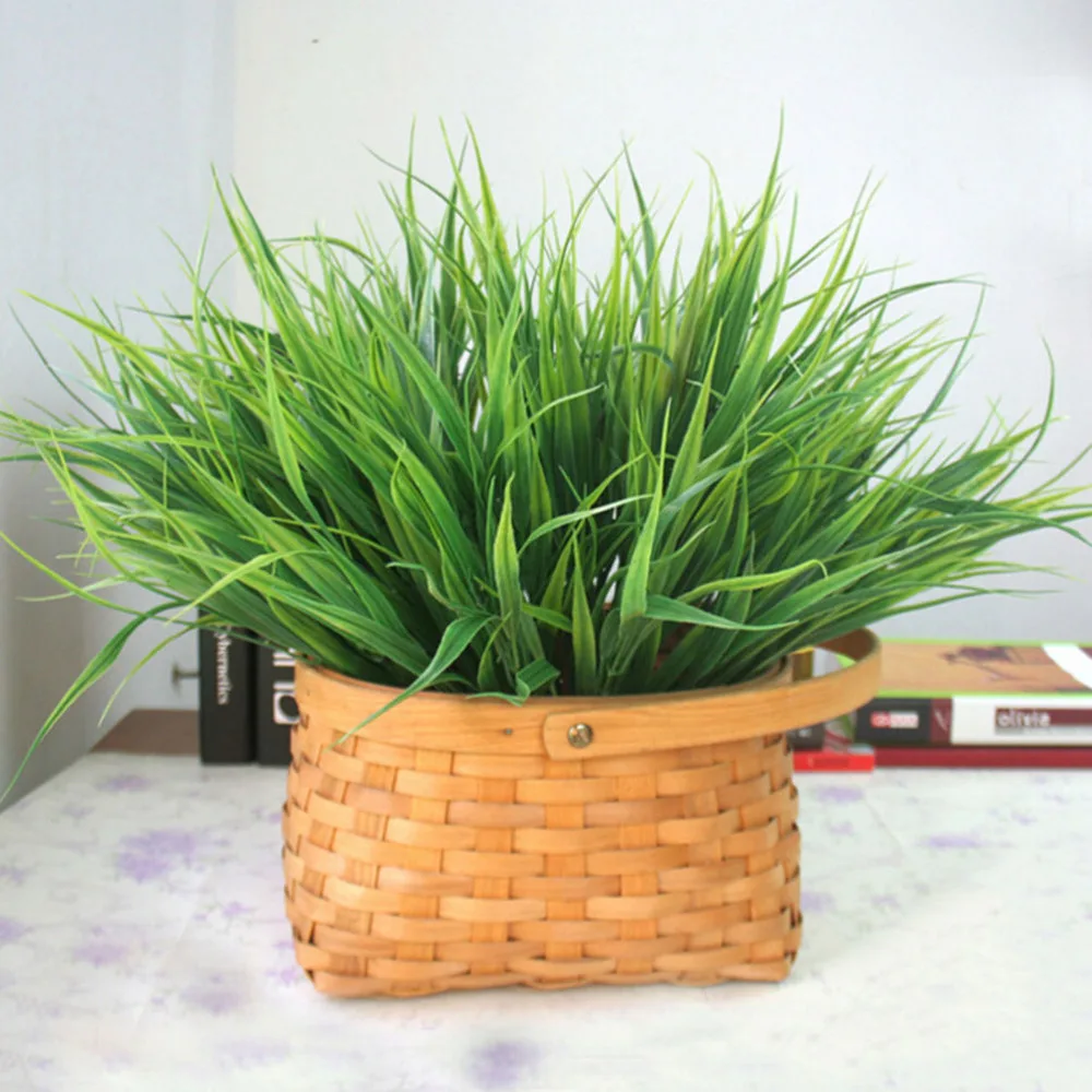 

New 7-fork Green Imitation Plastic Artificial Grass Leaves Plant for Home Wedding Decoration Arrangement