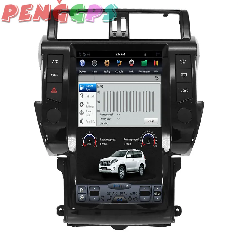 Cheap 13.6 inch Tesla style Android 7 Car Radio GPS Navigation Stereo For TOYOTA Land Cruiser Prado 150 2014 2015 2016 2017 Multimedia 7