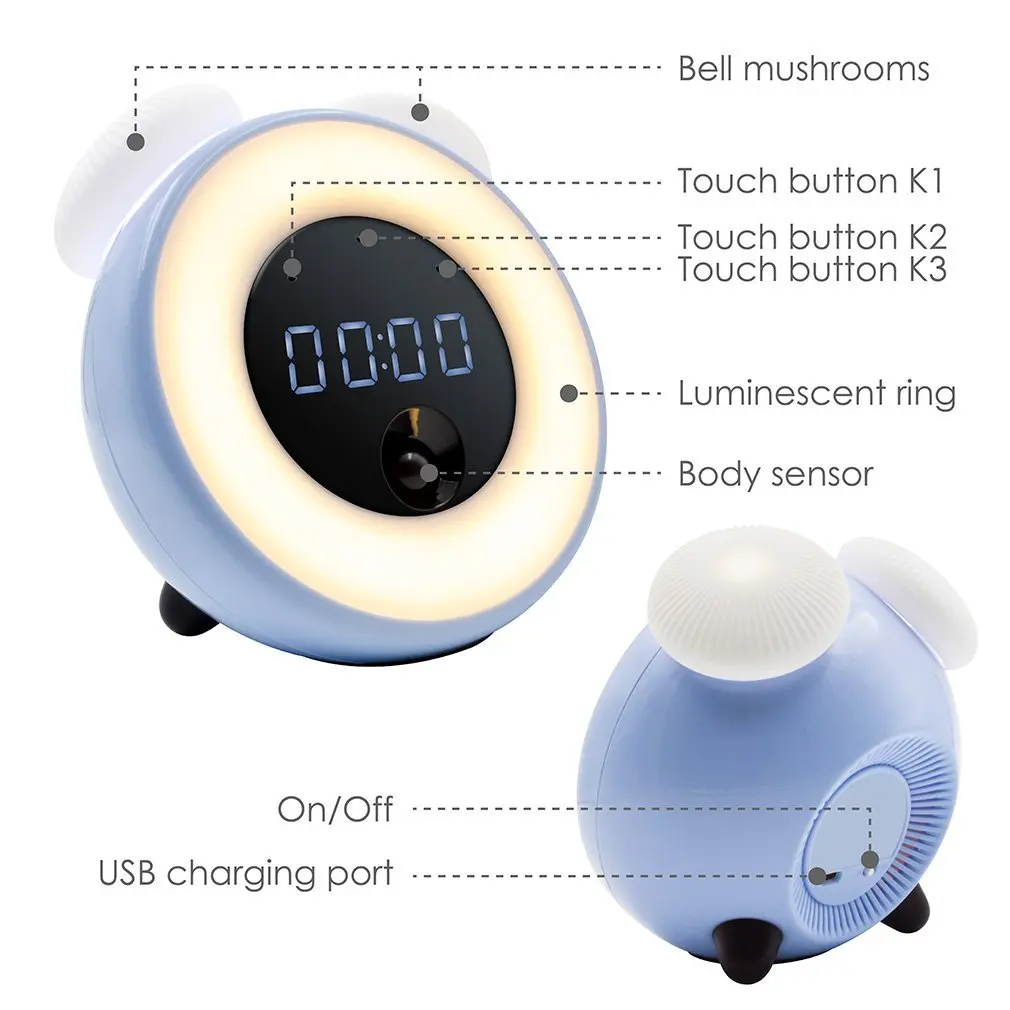 Сенсорный датчик цифровой будильник Sunrise Sunset LED Wake Up свет красочный звук природы в