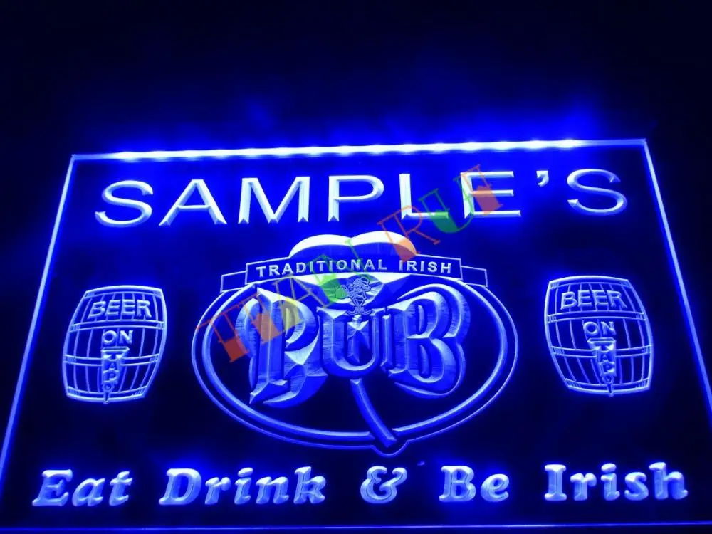 DZ002 Name Personalized Custom Irish Pub Shamrock Bar Beer