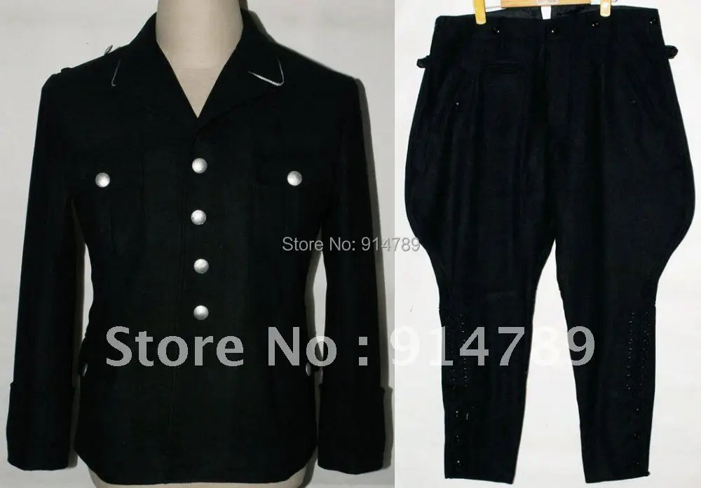 

WW2 GERMAN ELITE M32 BLACK WOOL TUNIC & BREECHES IN SIZES-31949