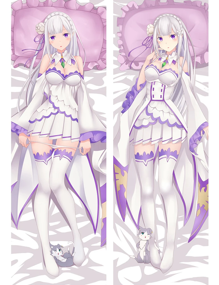 Июля обновление аниме Re Zero Hajimeru Isekai Seikatsu Emilia Rem Ram Beatrice Dakimakura наволочки - Цвет: 69063